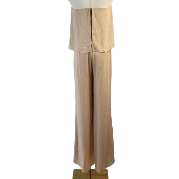 NEW Amanda Uprichard Topanga X-Small Light Beige Strapless Jumpsuit Made in USA - Picture 12 of 16